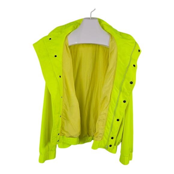 Vintage Neon Yellow Ski Jacket Bobbie Burns Size XL Removable Shoulder Pads - Picture 5 of 14
